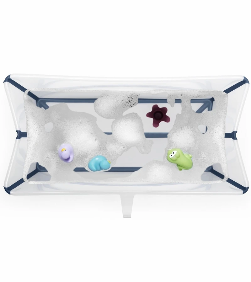 Stokke Flexi Bath Heat Sensitive Tub + Newborn Support - Transparent Blue - Image 4