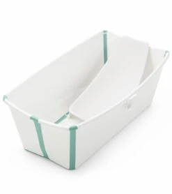 Stokke Flexi Bath Heat Sensitive Tub + Newborn Support - White Aqua