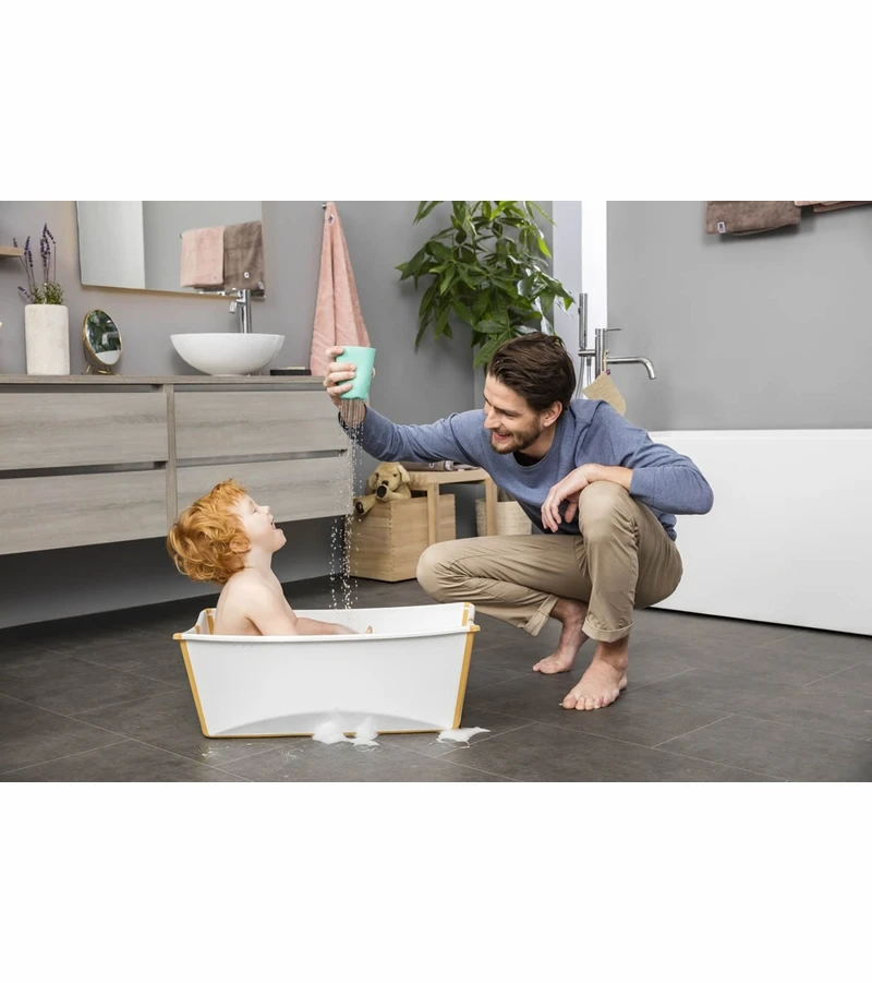 Stokke Flexi Bath Heat Sensitive - White/Yellow - Image 4