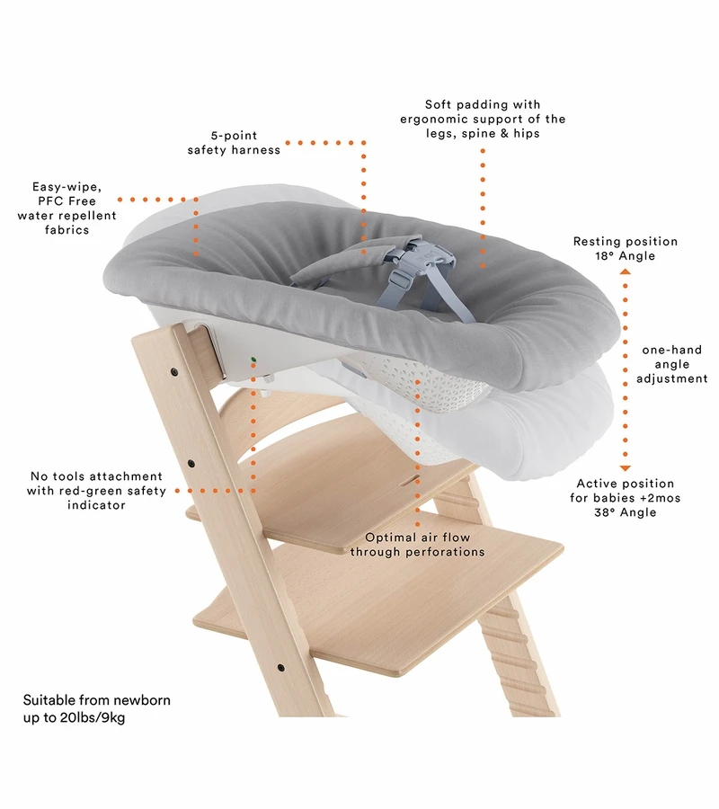 Stokke Tripp Trapp Chair + Newborn Set Bundle - White - Image 4