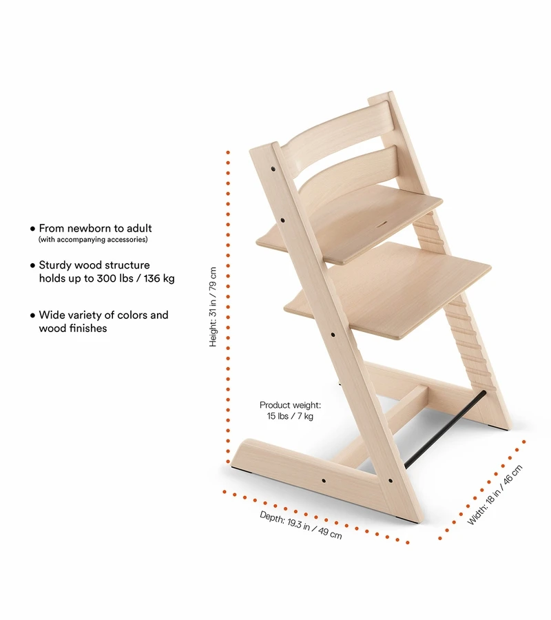 Stokke Tripp Trapp Chair + Newborn Set Bundle - White - Image 5