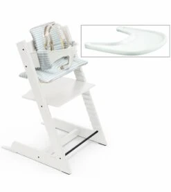 Stokke Tripp Trapp Complete High Chair - White/Aqua Stripes