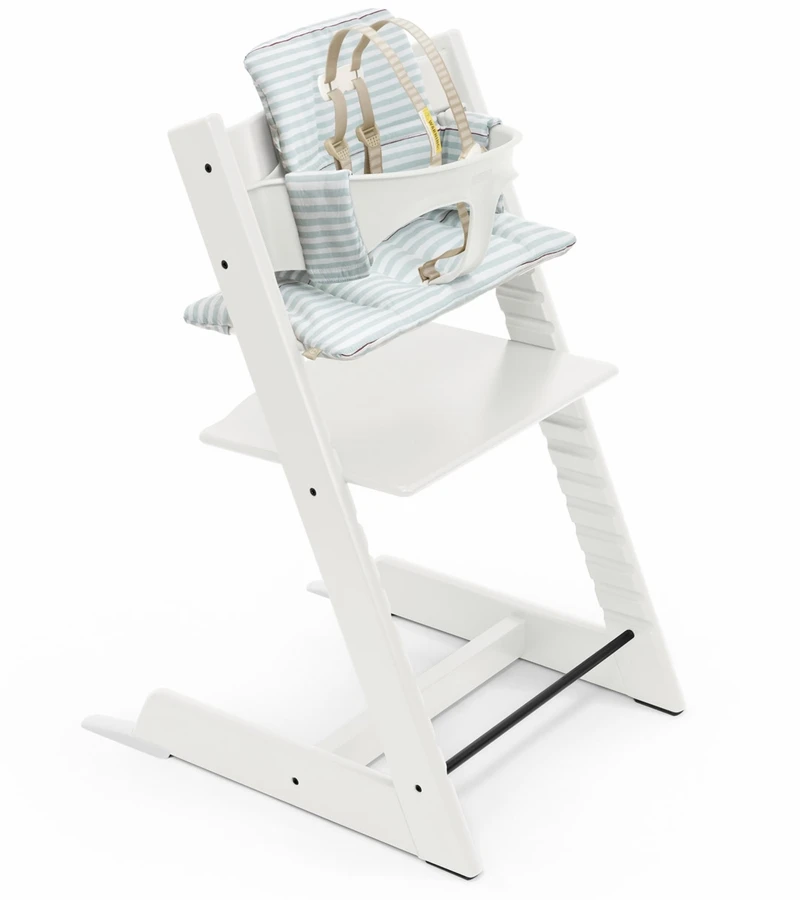 Stokke Tripp Trapp Complete High Chair - White/Aqua Stripes - Image 2