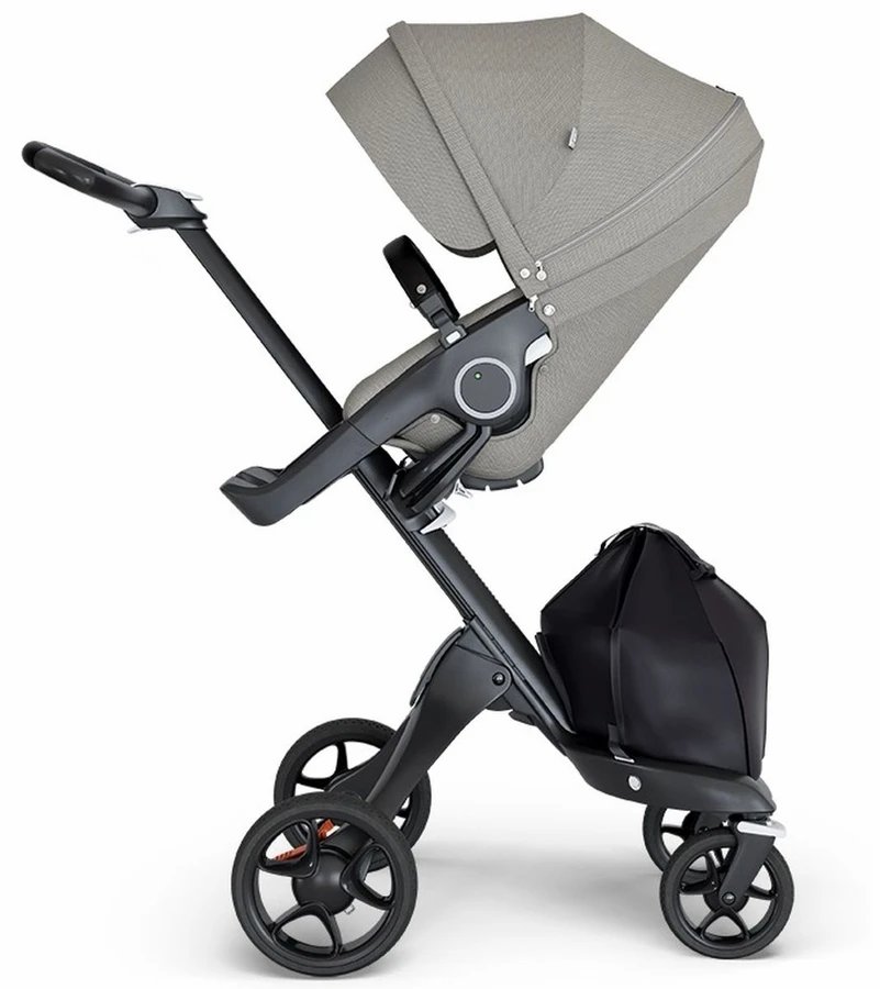 Stokke V6 Xplory Stroller - Brushed Grey/Black/Black