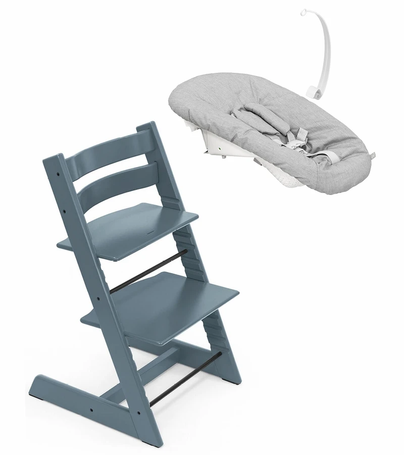 Stokke Tripp Trapp Chair + Newborn Set Bundle - Fjord Blue