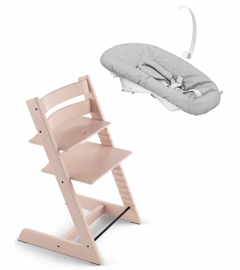 Stokke Tripp Trapp Chair + Newborn Set Bundle - Serene Pink