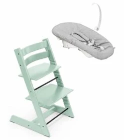 Stokke Tripp Trapp Chair + Newborn Set Bundle - Soft Mint