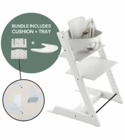 Stokke Tripp Trapp Complete High Chair Bundle - White / Birds Blue