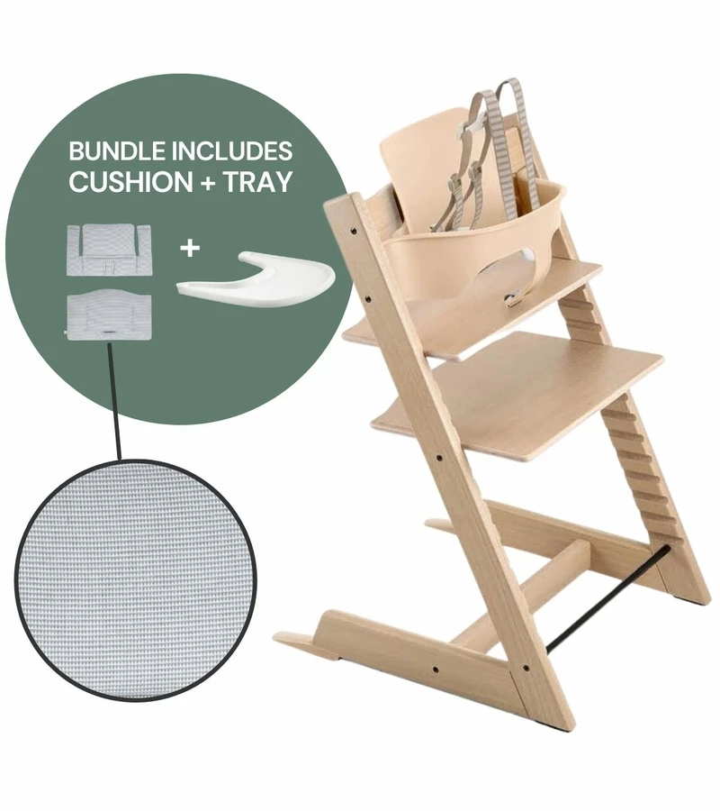 Stokke Tripp Trapp Complete High Chair - Oak Natural / Nordic Blue