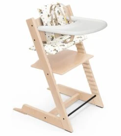 Tripp Trapp High Chair And Cushion With Stokke Tray - Natural / Mickey Celebration