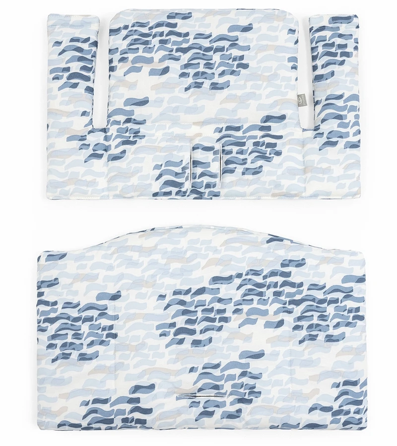 Tripp Trapp High Chair And Cushion With Stokke Tray - White / Waves Blue - Image 2